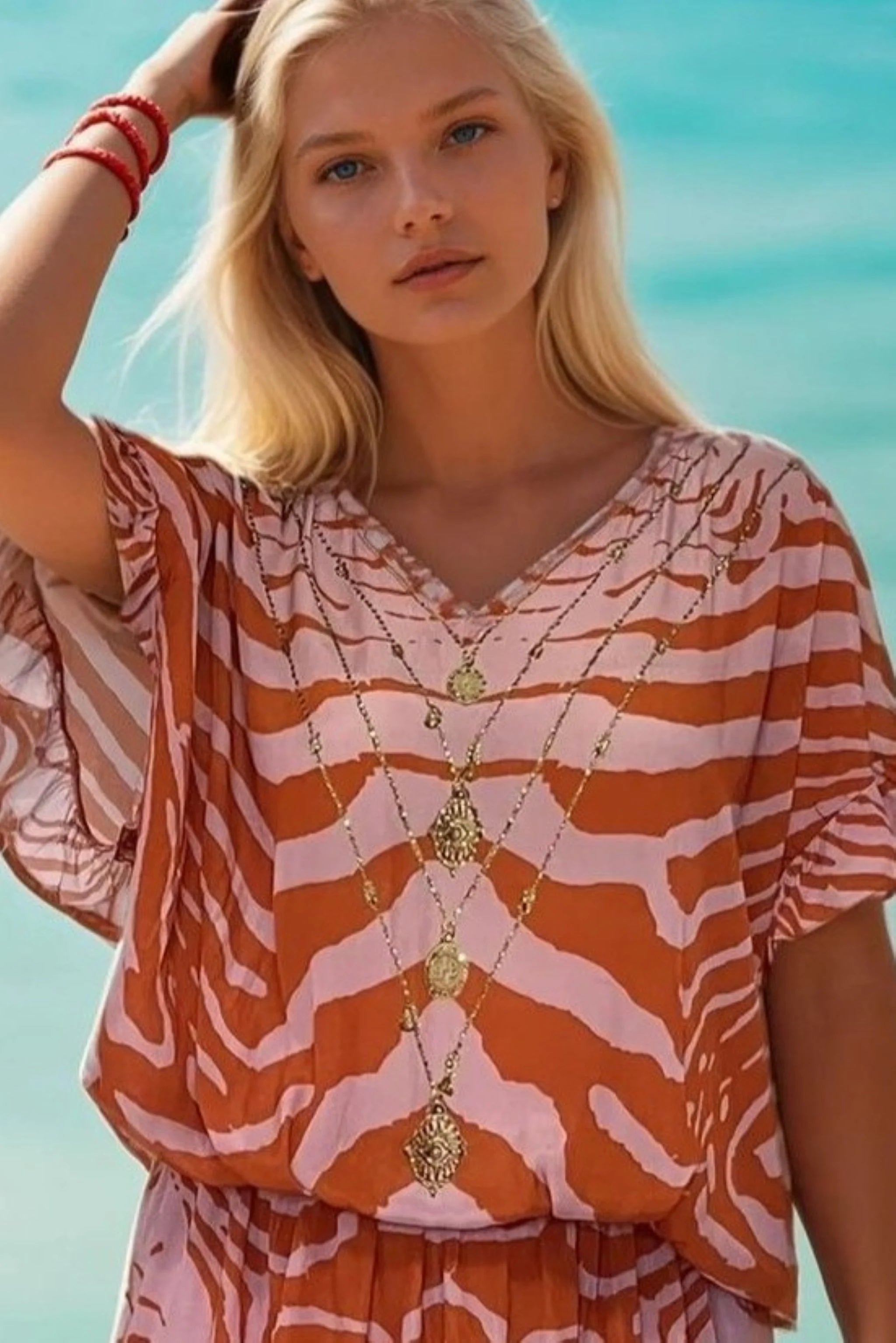 abstract tiger print short beach cover up by Lindsey Brown