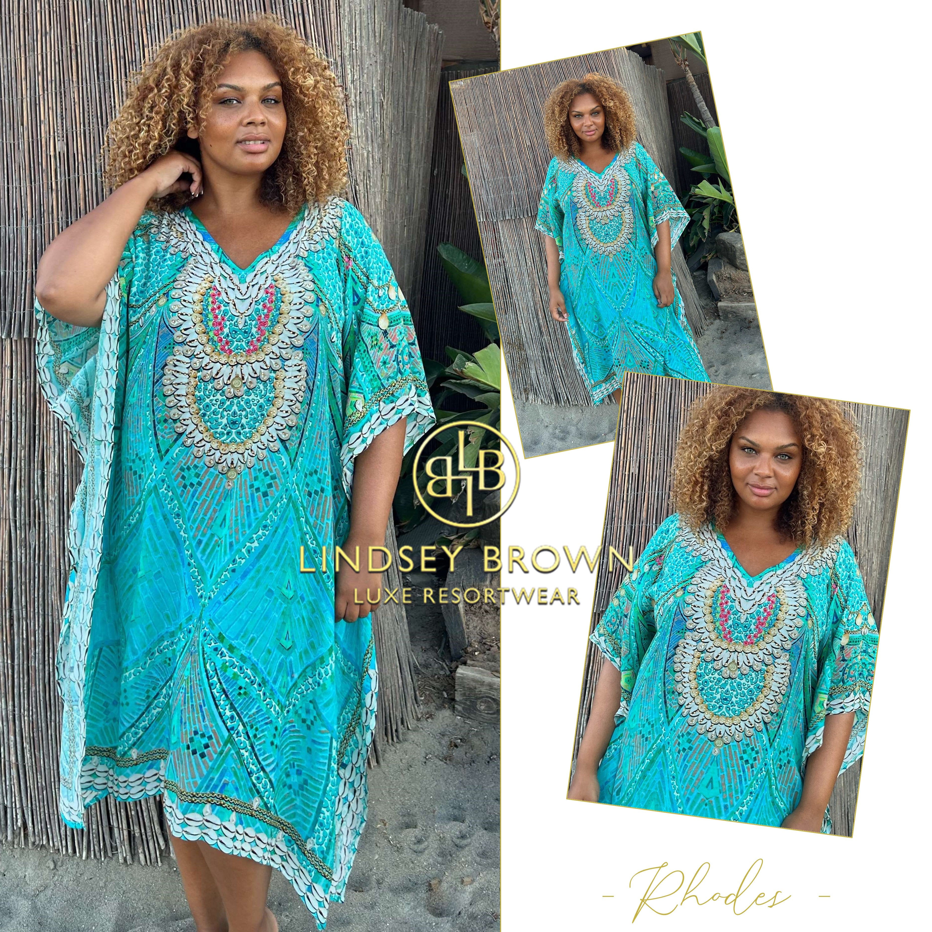 aqua silk beach cover ups to wear on holiday by Lindsey  Brown