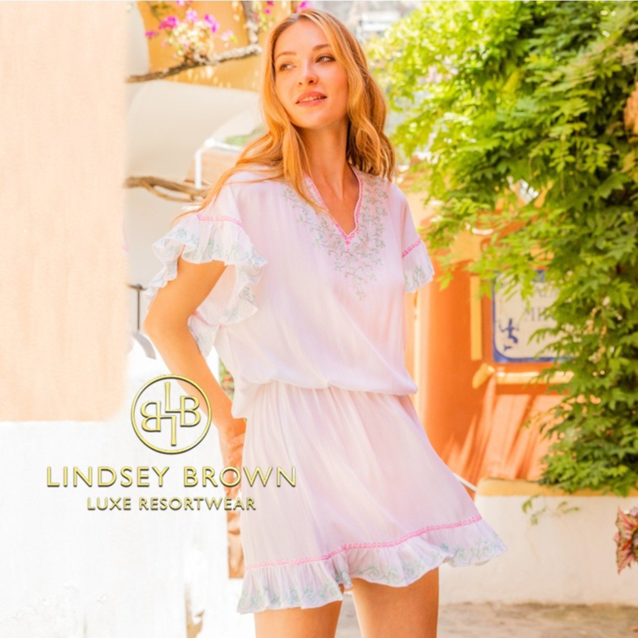 white bloused drop waisted cotton beach coverups by lindsey brown resort wear